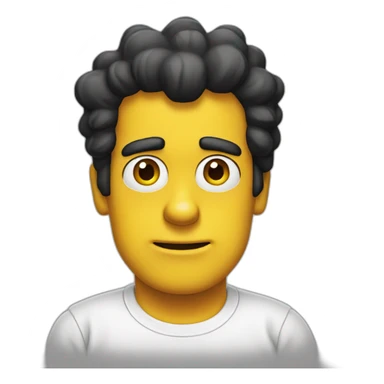 Simpsons dark hair white shirt sticker