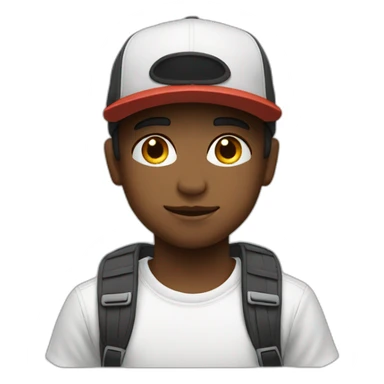 Boy+cap plus white sticker