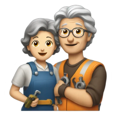 old woman teaching mechanic sticker