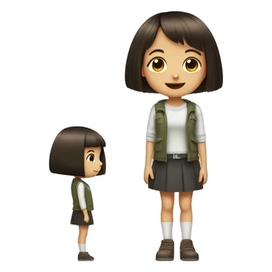 cute little girl with bob haircut looks like Mathilda from Leon movie sticker