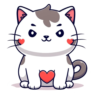 cat pooping hearts sticker