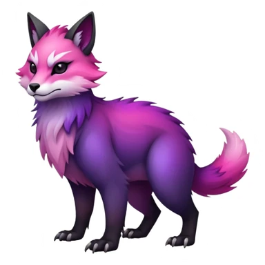Cool Edgy Black-pink-purple-gradient badass Fionbri-Vernid-animal-creature full bodyd sticker