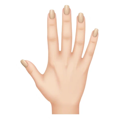 beautiful realistic female hand with five fingers with beige manicure sticker