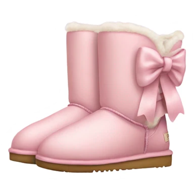 realistic light pink uggs with bow sticker