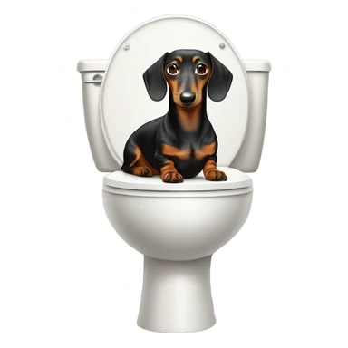 A dashund on the toilet sticker