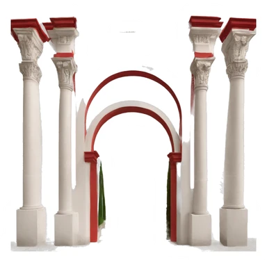 arco de herradura de color blanco y rojo con sus dos columnas de la mezquita de cordoba sticker
