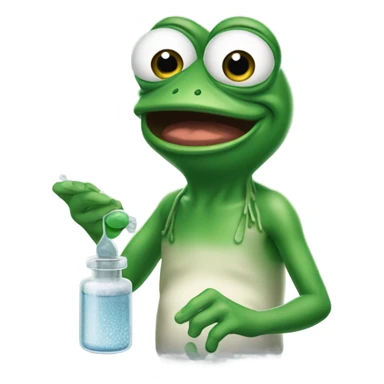 Pepe the frog using smelling salts sticker