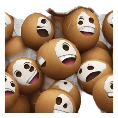 Coconut with a face on it sticker