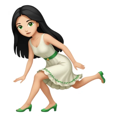 King, black Hair, blue eyes, whole body, Woman, bending knees, blonde, green eyes, White Dress, sticker