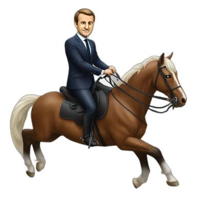 Emanuele macron sur un cheval sticker