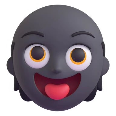 face with open mouth, darkened grey outline above the eye, no red freckles below the eyes, keep all other colors the same, 3D emoji style sticker