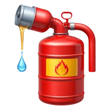 red gasoline canister plain pouring drops of diesel no fire sticker