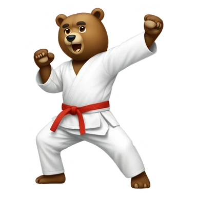 Bear doing karate sticker