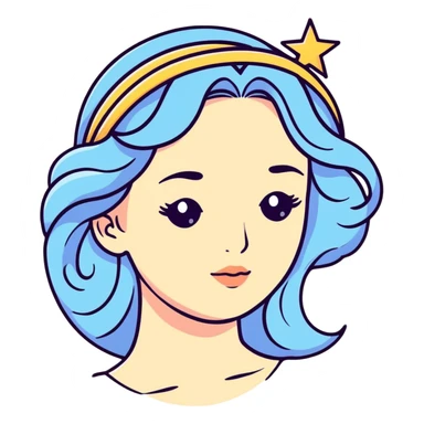 universe goddess Sophia with pretty perfect feminine attractive face, cosmic beauty with detailed delicate facial features, starry goddess with ethereal glow sticker