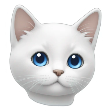 mignon chat blanc aux yeux bleu sticker