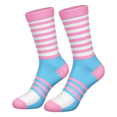 White sports socks with pastel pink stripes, minimal style sticker