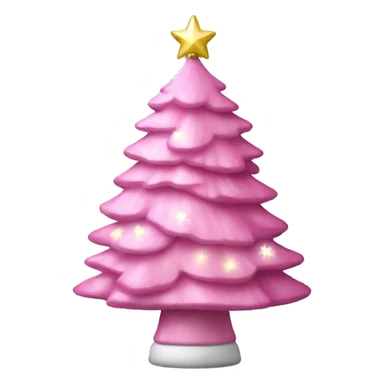 starLight Pink Christmas tree with white bows sticker