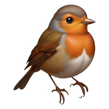 Cinematic Noble Robin Portrait Emoji, Poised and dignified, with a delicate, rounded build, a soft rust-red breast, gentle inquisitive eyes, and a small, refined beak, Simplified yet sharp and sophisticated features, highly detailed, glowing with a soft, warm glow, high shine, intelligent and graceful, stylized with an air of woodland charm, focused and attentive, soft glowing outline, capturing the essence of a watchful and confident robin that appears ready to flutter out of the screen with effortless authority! sticker