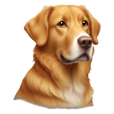 Mix between Labrador and Duck Tolling Retriever with coat color of the tolling retriever sticker