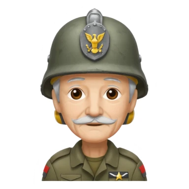 elderly with soldier helmet sticker