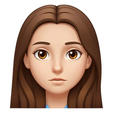 girl with long brown hair and sweat on her forehead sticker