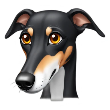 black greyhound with orange eyes sticker