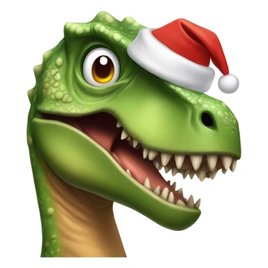 Dinosaur with Santa hat sticker