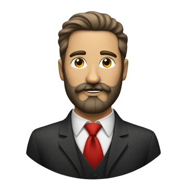 a man with beard and mustache and classy hair with red cyrcle around him sticker