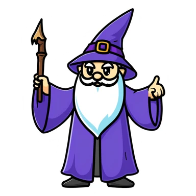 wizard pointing sticker