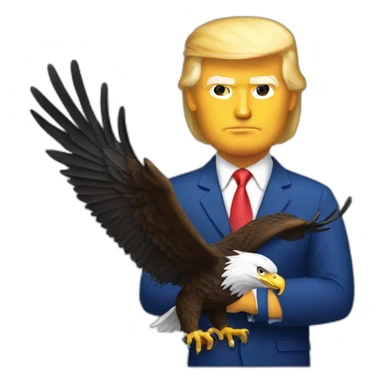 trump with bald eagle on his shoulder sticker