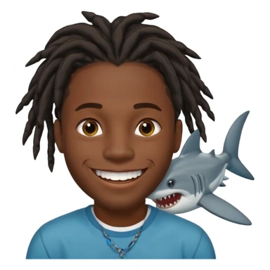 Dark skin black male with locs and shark bite piercings sticker