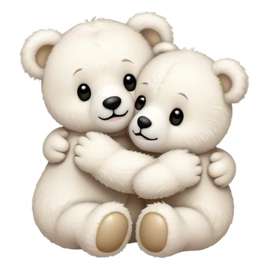 Happy White teddy bears hugging sticker