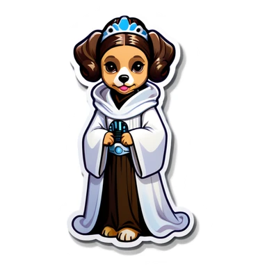 Dog Princess Leia  sticker