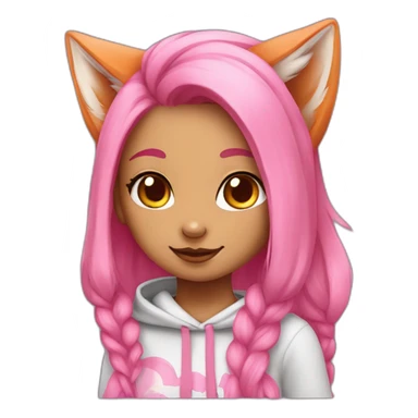 fox girl withpinkhair sticker