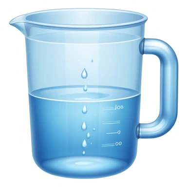 a measuring cup of water sticker