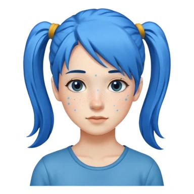 chica con pelo azul colita de costado sticker