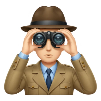 Detective peeking through binoculars sticker