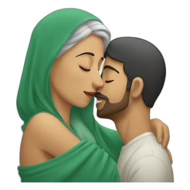 Saudi man kissing his mother sticker