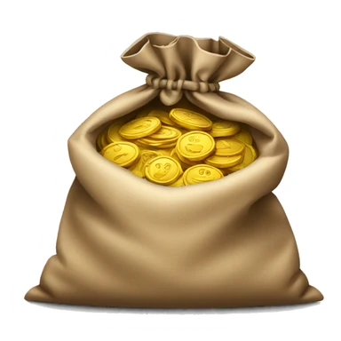 old open bag full of coins sticker