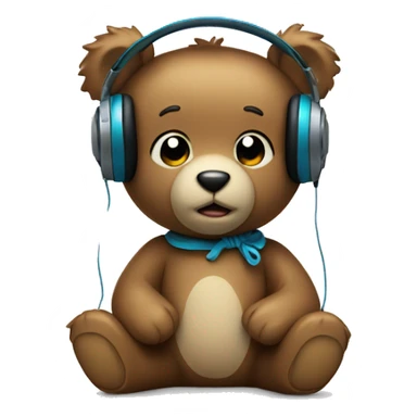 teddy bear wearing headphones sticker