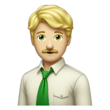 Garçon blond aux yeux vert avec moustache  sticker