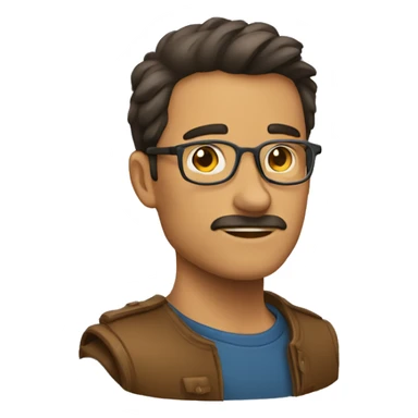 homme brun qui trvaille sticker