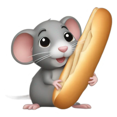 Parisian rat baguette sticker