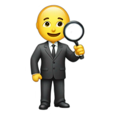 businessman holding magnifying glass sticker