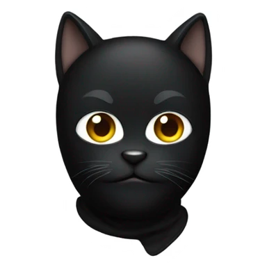 Black cat wearing a balaclava  sticker