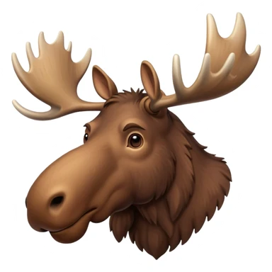 A high-resolution digital illustration of a noble moose in a clean, semi-realistic style. The noble moose is shown head on sticker