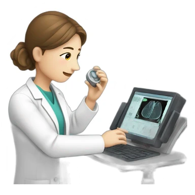 Radiologist-performing-ultrasound sticker
