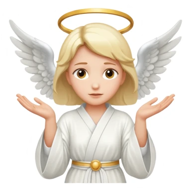 Create an angel with a distance between its two hands. I will add a button to that empty space. Its hands should be pointing downwards. sticker