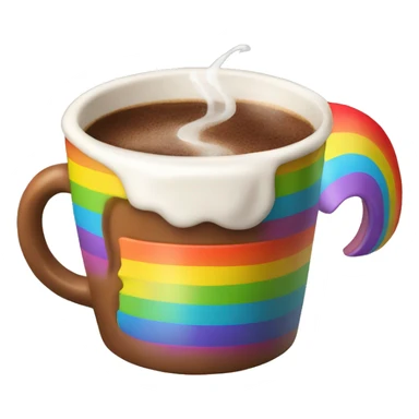 Rainbow coffee cup with hot coco  sticker