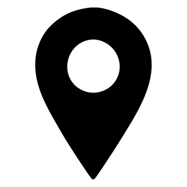 geolocation pin icon, black filled, urban theme sticker